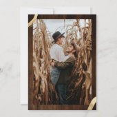 Rustiek bruin goud ampers en namen foto bruiloft kaart (Achterkant)