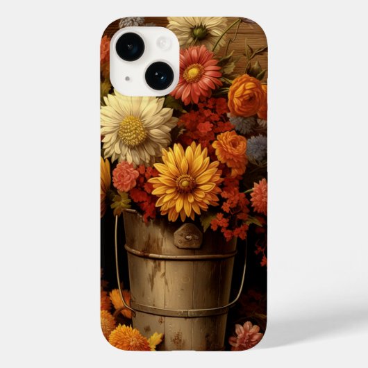 Rustiek bruin goud sinaasappel wit Herfstbloemen Case-Mate iPhone Case (Achterkant)