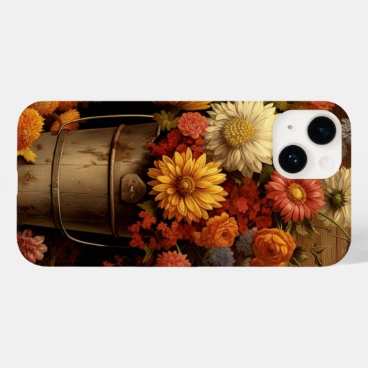 Rustiek bruin goud sinaasappel wit Herfstbloemen Case-Mate iPhone Case (Achterkant (horizontaal))