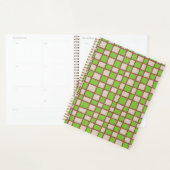 Rustiek bruin groen geruit schaakbordpatroon planner (Display)