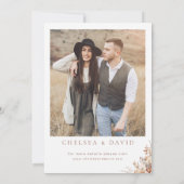 Rustiek Bruin Herfst Bloemen Huwelijk Kaart (Achterkant)