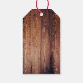 Rustiek Bruin Hertengewei & Familienaam Kerstmis Cadeaulabel (Achterkant)
