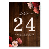 Rustiek Bruin Hout Boho Koraal Bloemen Kaart (Achterkant)