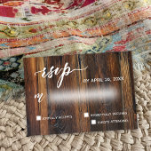 Rustiek Bruin Hout Casual Verzoek Trouwen RSVP Kaartje