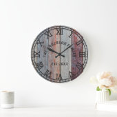 Rustiek Bruin Hout Custom Familienaam Grote Klok (Huis)