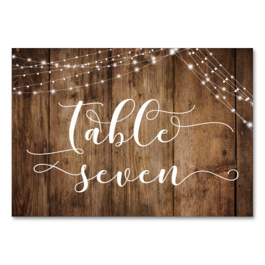 Rustiek Bruin Hout & Lichte Koorden Lijst Zeven Ka Kaart (Achterkant)