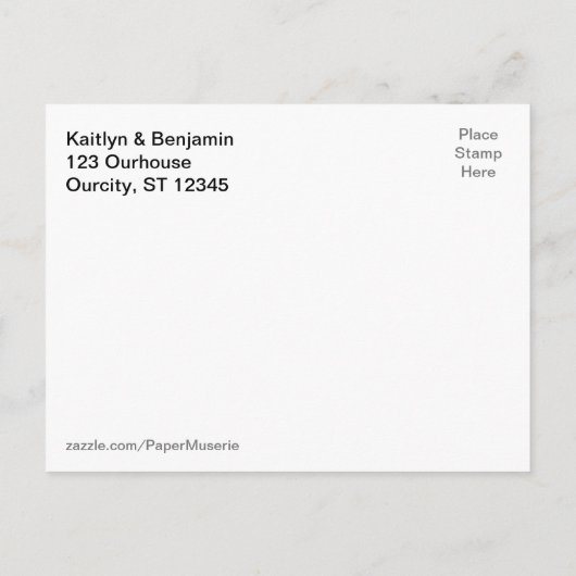 Rustiek Bruin Hout, Lichte Koorden sparen de Datum Aankondigingskaart (Achterkant)