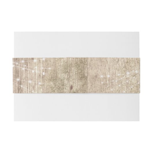 Rustiek bruin hout & lichte snaren gepersonaliseer uitnodigingen wikkel (Achterkant Voorbeeld)