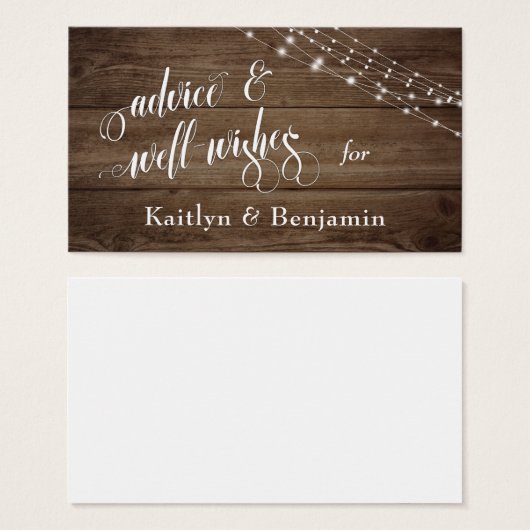 Rustiek Bruin Hout & Lichten, Advies en Well-Wishe Visitekaartje (Voorkant /achterkant)