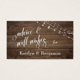 Rustiek Bruin Hout & Lichten, Advies en Well-Wishe Visitekaartje