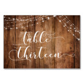 Rustiek Bruin Hout & Lichten Tafel Dertien Kaart (Achterkant)
