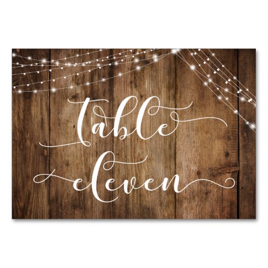 Rustiek Bruin Hout & Lichten Tafel Elf Kaart (Achterkant)