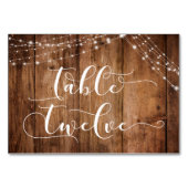 Rustiek Bruin Hout & Lichten Tafel Twaalf Kaart (Achterkant)