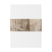 Rustiek Bruin Hout & Lichten "Te hebben en te houd Uitnodigingen Wikkel (Achterkant Voorbeeld)