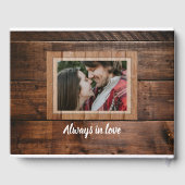 Rustiek Bruin Hout Paar Foto Huwelijk Gastenboek (Achterkant)