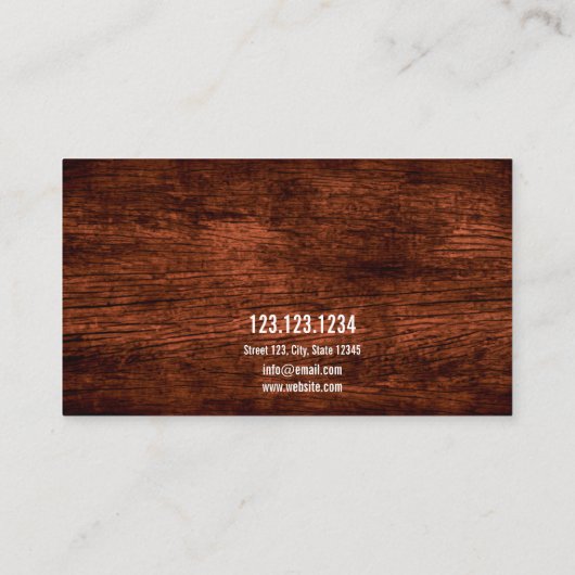 Rustiek Bruin Hout Paard Foto Equestrian Visitekaartje (Achterkant)