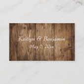 Rustiek Bruin Hout, Script Trouwen Website Details Informatiekaartje (Achterkant)