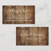 Rustiek Bruin Hout, Script Trouwen Website Details Informatiekaartje (Voorkant / Achterkant)