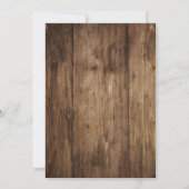 Rustiek Bruin Hout, Scrollwork, Typografie Huwelij Kaart (Achterkant)