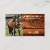 Rustiek Bruin Hout Textuur Paard Foto Equine Visitekaartje (Voorkant)
