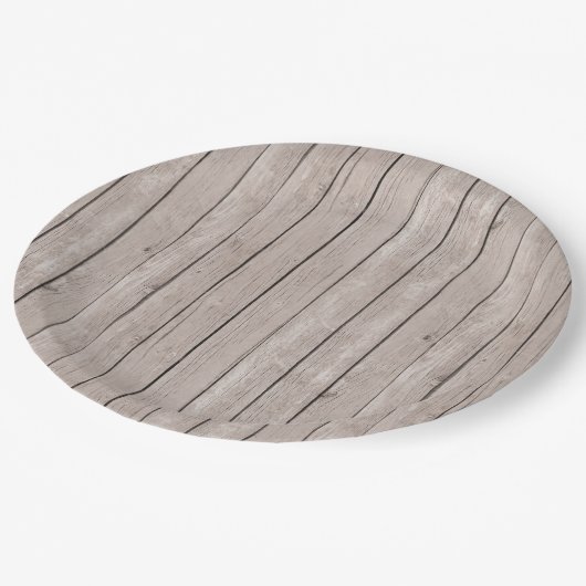 Rustiek Bruin Houten Huwelijk Papieren Bordje (Gekanteld)