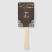 Rustiek Bruin Houten Koord Licht Huwelijksprogramm Handwaaier (Voorkant)