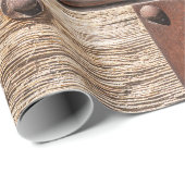 Rustiek bruin houten metaalontwerp cadeaupapier (Rol Hoek)