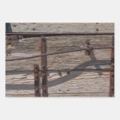 Rustiek bruin houten metaalontwerp inpakpapier vel (Voorkant)