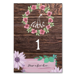 Rustiek bruin houten monogram Tafelnummerkaart Kaart