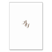 Rustiek bruin houten monogram Tafelnummerkaart Kaart (Achterkant)