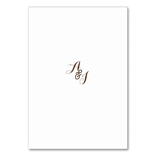 Rustiek bruin houten monogram Tafelnummerkaart Kaart (Achterkant)