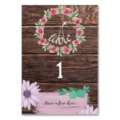 Rustiek bruin houten monogram Tafelnummerkaart Kaart (Voorkant)