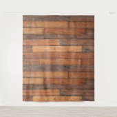 Rustiek Bruin Houten Plankenpatroon Wandkleed (Voorkant)