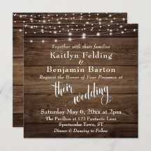 Rustiek Bruin Houten Witte Lichten & Script, Huwel