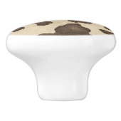 Rustiek Bruin Koe Print Country Western Rodeo Keramische Knop (Zijkant)