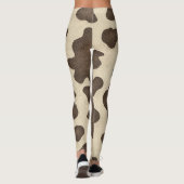 Rustiek Bruin Koe Print Country Western Rodeo Leggings (Achterkant)