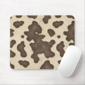 Rustiek Bruin Koe Print Country Western Rodeo Muismat (Met muis)