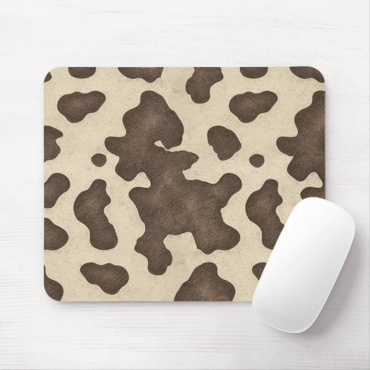 Rustiek Bruin Koe Print Country Western Rodeo Muismat (Met muis)