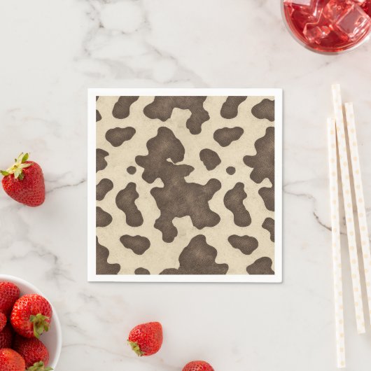 Rustiek Bruin Koe Print Country Western Rodeo Part Servet (Insitu)