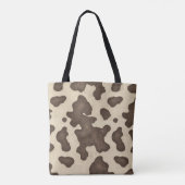 Rustiek Bruin Koeienhuid Koe Print Land Western Tote Bag (Achterkant)