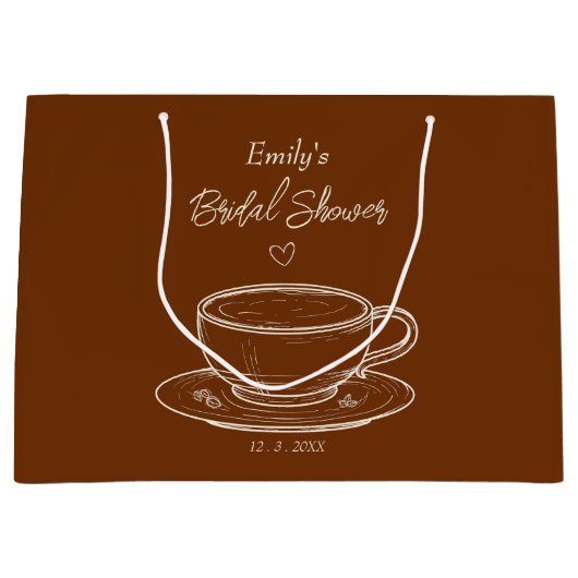 Rustiek Bruin Koffie Vrijgezellenfeest Favoriet Gi Groot Cadeauzakje (Voorkant)