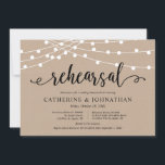 Rustiek Bruin Kraft, Huwelijksrepetitie en Diner I Kaart<br><div class="desc">Modern rustiek, bruiloft repetitie diner uitnodigingskaart. Plannen van een bruiloft repetitie diner viering met de aanstaande bruid en aanstaande bruidegom, voor hun grote dag? Nodig de gasten uit met deze Wedding Repetitie Dinner Invitation Kaart. Voeg uw repetitie diner details in bijpassend lettertype / belettering. Zwart thema, Bruine Kraft kaart #TeeshaDerrick...</div>
