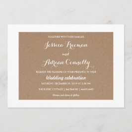 Rustiek Bruin Kraft Papier Country Wedding Kaart