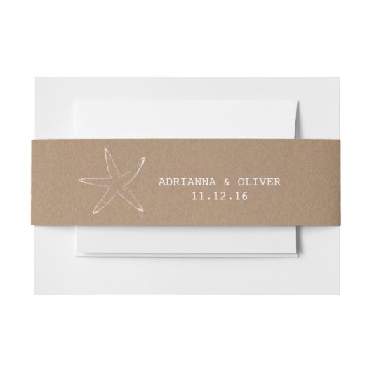 Rustiek Bruin Kraft Papier Patroon Zeester Uitnodigingen Wikkel (Voorkant Voorbeeld)