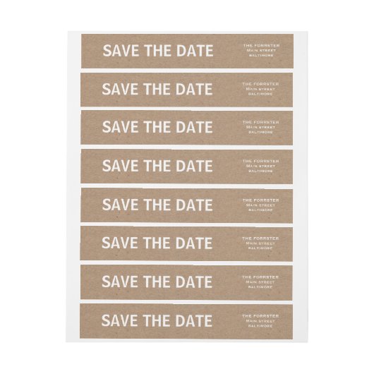 Rustiek Bruin Kraft Papier Save The Date Wedding (Vel)