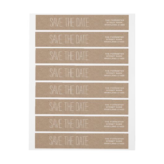 Rustiek Bruin Kraft Papier Save The Date Wedding 2 (Vel)