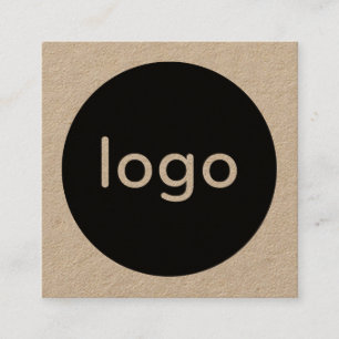 Rustiek bruin kraftpapier voeg je logo handgemaakt vierkante visitekaartje