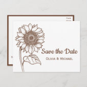 Rustiek Bruin Land Zonnebloem Verloving Bloemen Briefkaart (Voorkant / Achterkant)