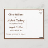 Rustiek Bruin Land Zonnebloem Verloving Bloemen Briefkaart (Achterkant)