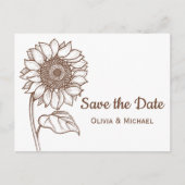 Rustiek Bruin Land Zonnebloem Verloving Bloemen Briefkaart (Voorkant)